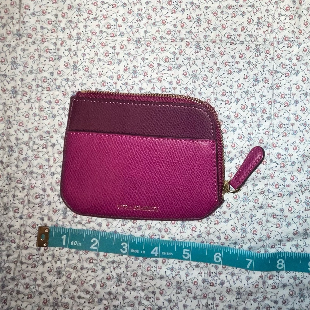 Fuchsia Two Tone Leather Card Wallet ~ Vera Bradley